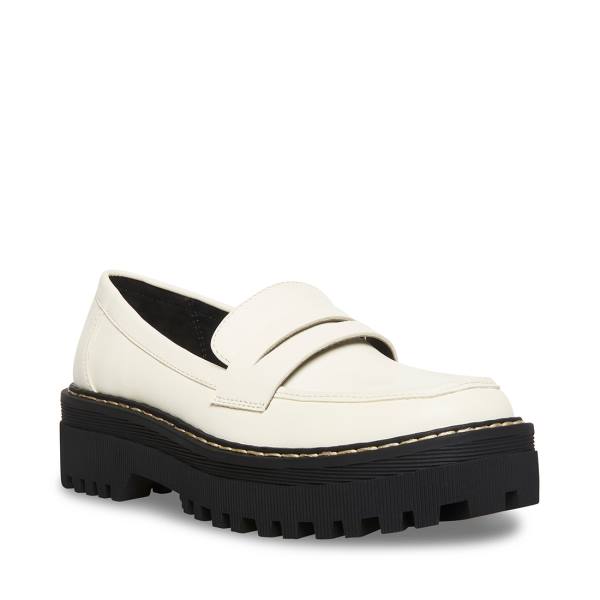 Steve Madden Haazel Ivory Loafers Dame Hvite | SM-536FR