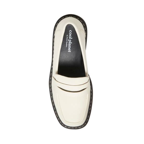 Steve Madden Haazel Ivory Loafers Dame Hvite | SM-536FR