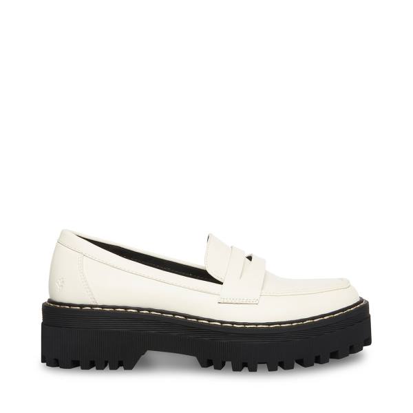 Steve Madden Haazel Ivory Loafers Dame Hvite | SM-536FR