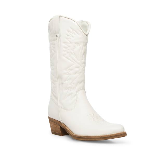 Steve Madden Hayward Lær Støvler Dame Hvite | SM-123GJ