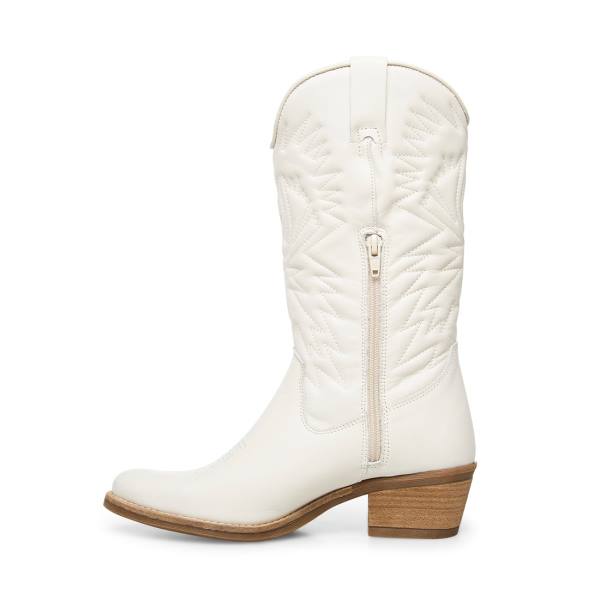 Steve Madden Hayward Lær Støvler Dame Hvite | SM-123GJ