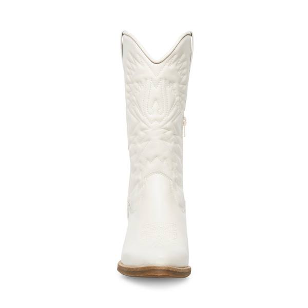Steve Madden Hayward Lær Støvler Dame Hvite | SM-123GJ