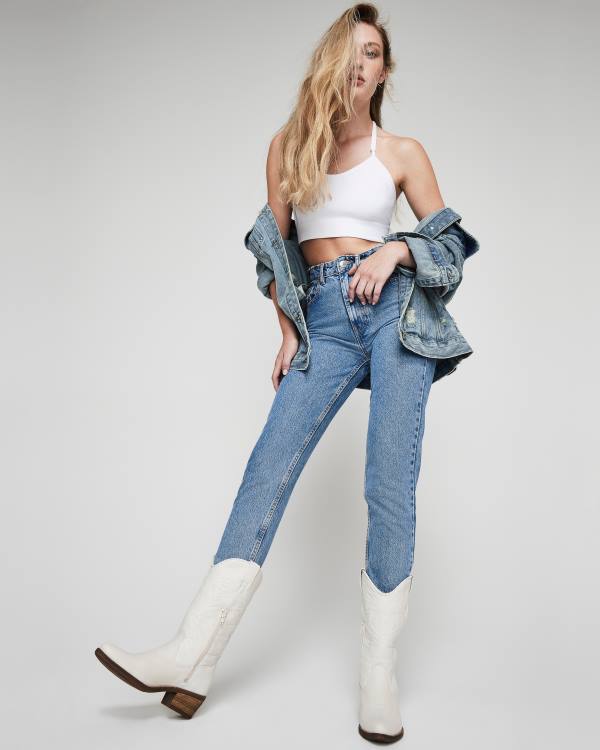 Steve Madden Hayward Lær Støvler Dame Hvite | SM-123GJ