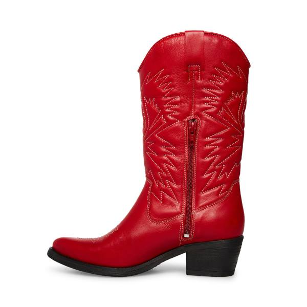 Steve Madden Hayward Lær Støvler Dame Rød | SM-587XT