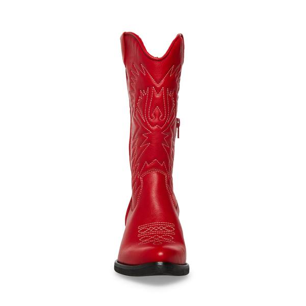 Steve Madden Hayward Lær Støvler Dame Rød | SM-587XT