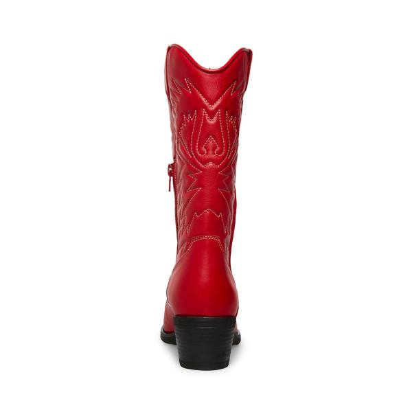 Steve Madden Hayward Lær Støvler Dame Rød | SM-587XT