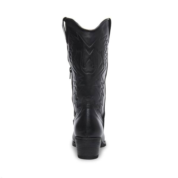 Steve Madden Hayward Lær Støvler Dame Svarte | SM-157ZE