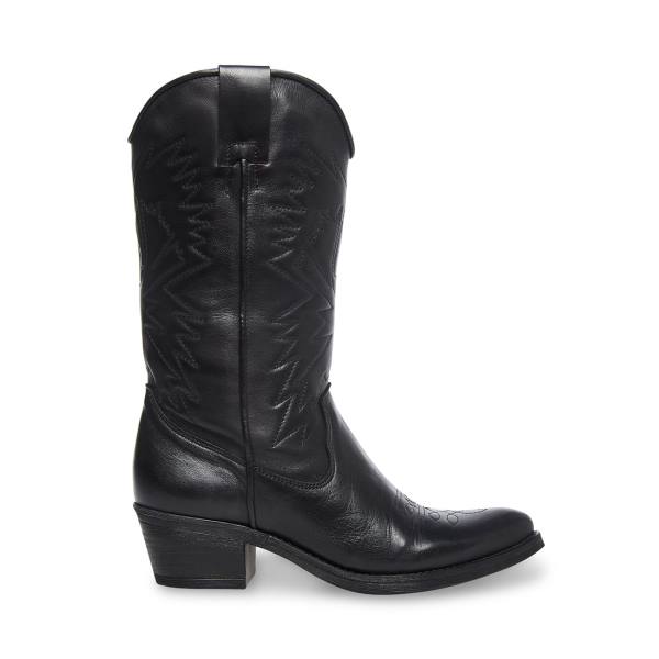 Steve Madden Hayward Lær Støvler Dame Svarte | SM-157ZE