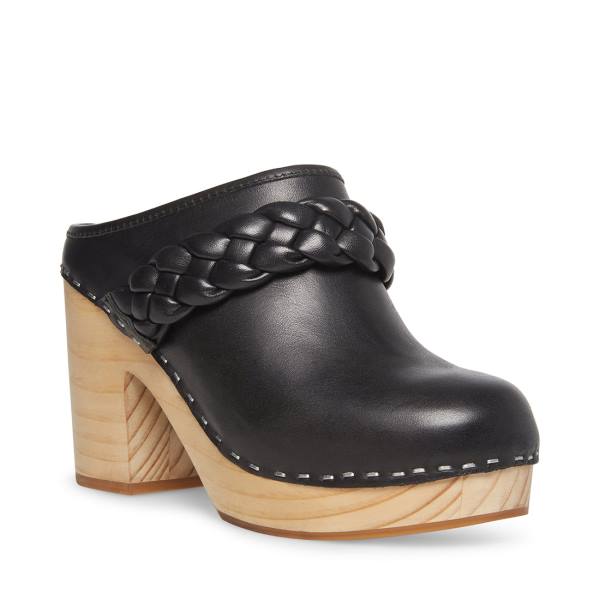 Steve Madden Highland Lær Heel Høye Hæler Dame Svarte | SM-852AU