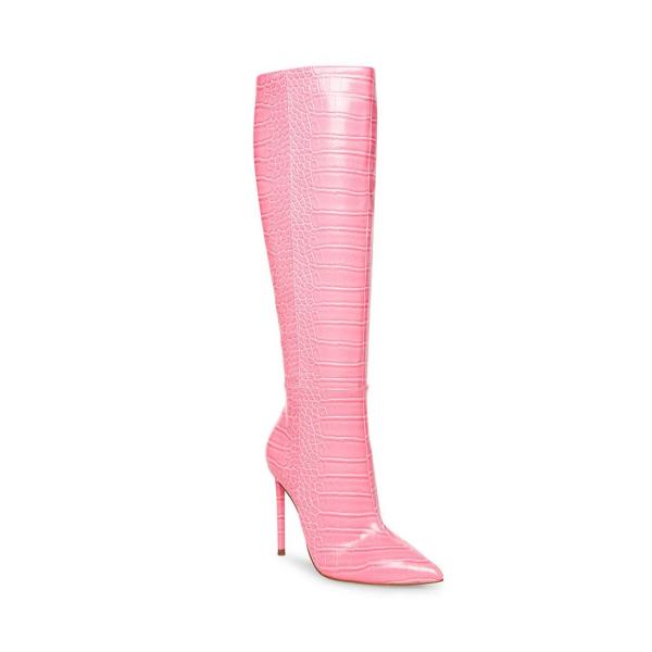 Steve Madden Idina Crocodile Støvler Dame Rosa | SM-389OH