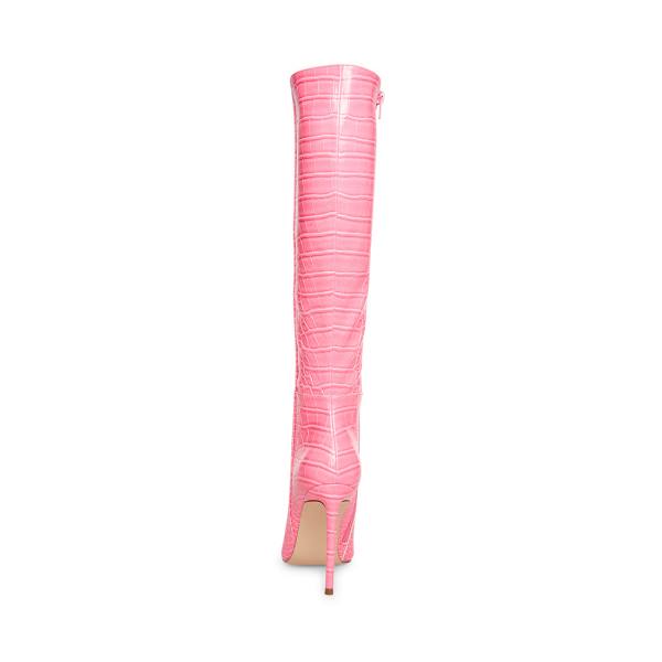 Steve Madden Idina Crocodile Støvler Dame Rosa | SM-389OH