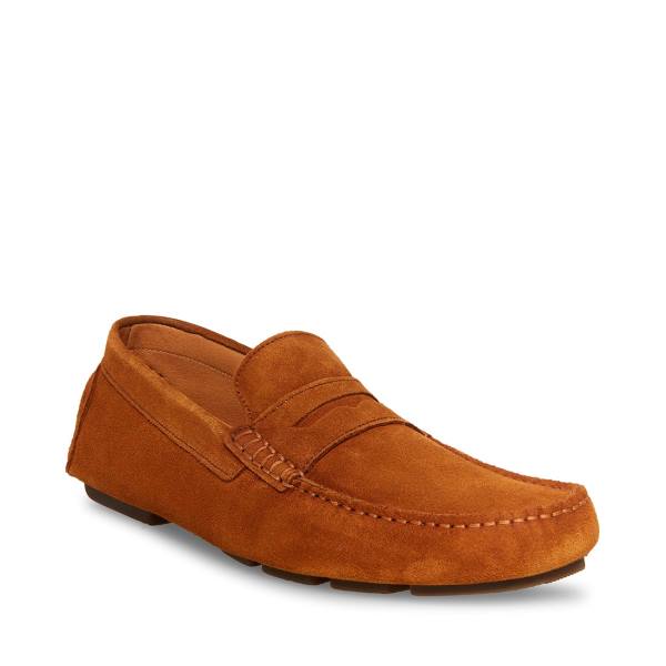 Steve Madden Italo Cognac Semsket Skinn Loafers Herre Brune | SM-064BG