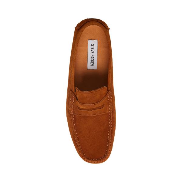 Steve Madden Italo Cognac Semsket Skinn Loafers Herre Brune | SM-064BG