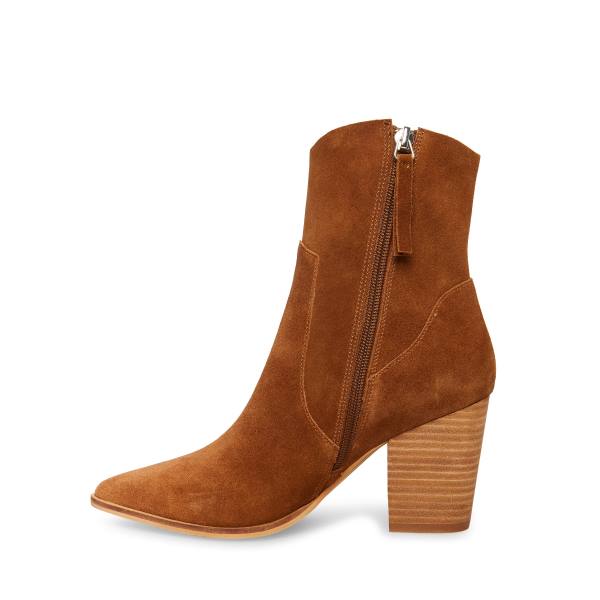 Steve Madden Janetta Semsket Skinn Ankelstøvletter Dame Brune | SM-367FD