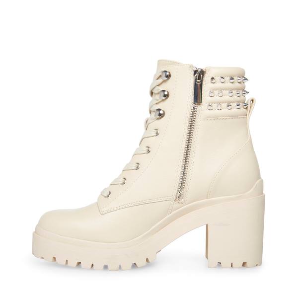 Steve Madden Jaydin Bone Lær Ankelstøvletter Dame Beige | SM-286BK