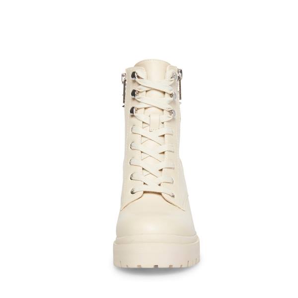 Steve Madden Jaydin Bone Lær Ankelstøvletter Dame Beige | SM-286BK