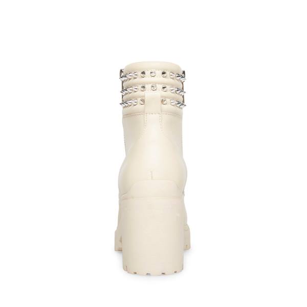 Steve Madden Jaydin Bone Lær Ankelstøvletter Dame Beige | SM-286BK
