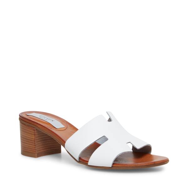 Steve Madden Joya Lær Sandaler Dame Hvite | SM-265XG