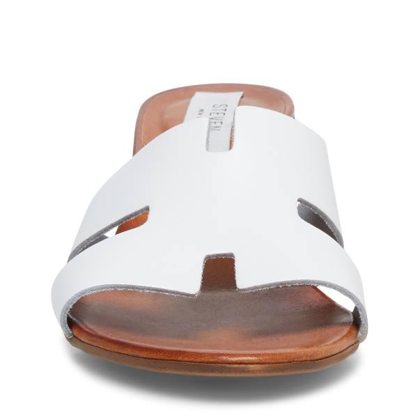 Steve Madden Joya Lær Sandaler Dame Hvite | SM-265XG