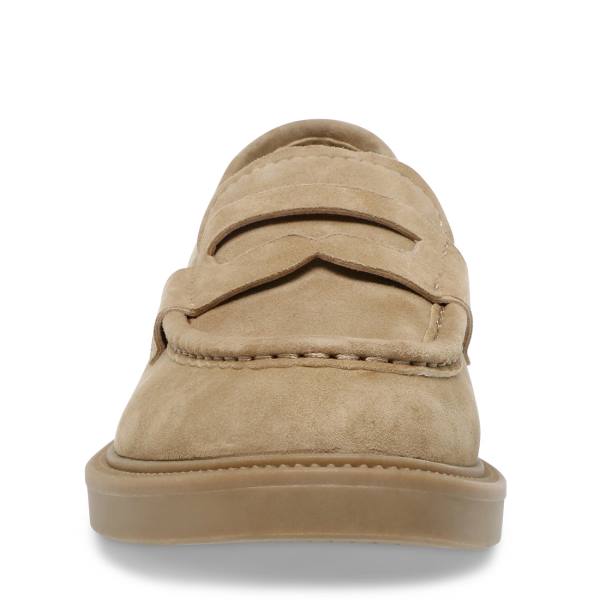Steve Madden Kallen Sand Semsket Skinn Loafers Dame Brune | SM-254FL