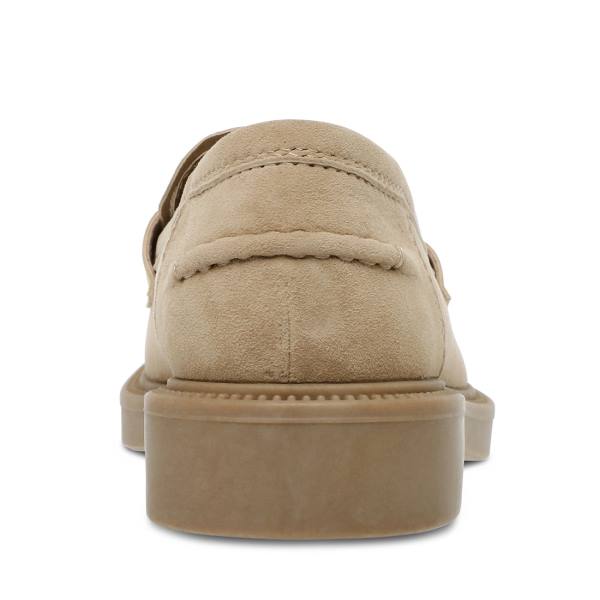 Steve Madden Kallen Sand Semsket Skinn Loafers Dame Brune | SM-254FL