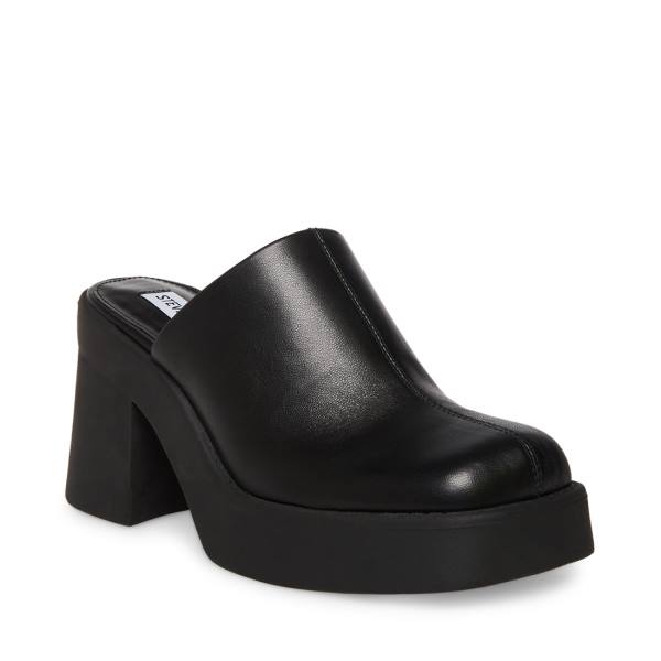 Steve Madden Kam Lær Heel Høye Hæler Dame Svarte | SM-173GH