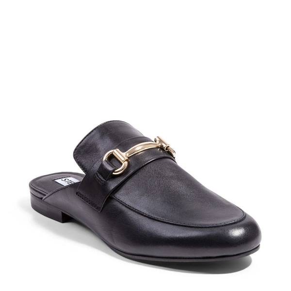 Steve Madden Kandi Lær Flate Sko Dame Svarte | SM-647PL