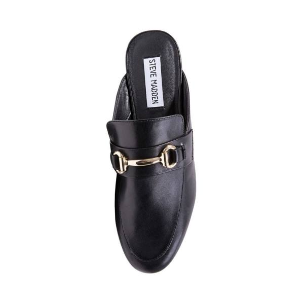 Steve Madden Kandi Lær Flate Sko Dame Svarte | SM-647PL