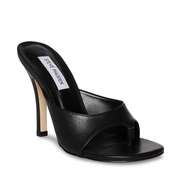 Steve Madden Karina Lær Heel Høye Hæler Dame Svarte | SM-572RB