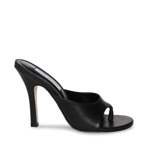 Steve Madden Karina Lær Heel Høye Hæler Dame Svarte | SM-572RB