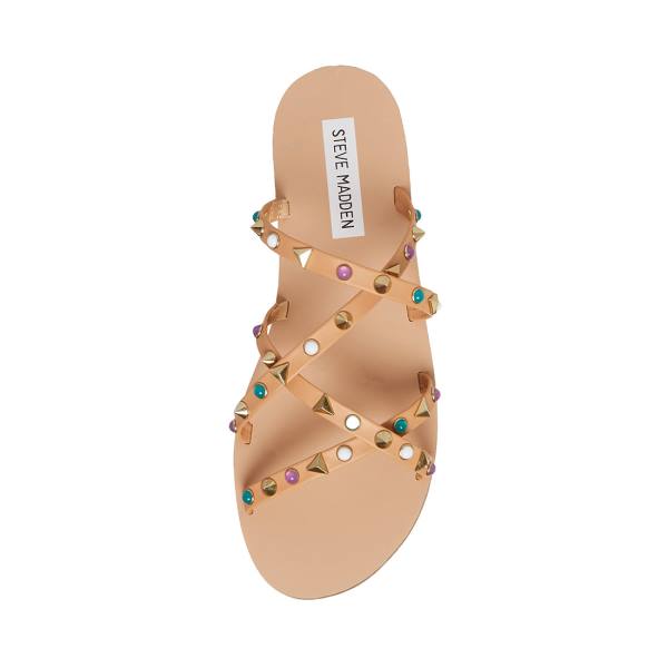 Steve Madden Kelsey Natural Sandaler Dame Beige Multicolor | SM-890YR