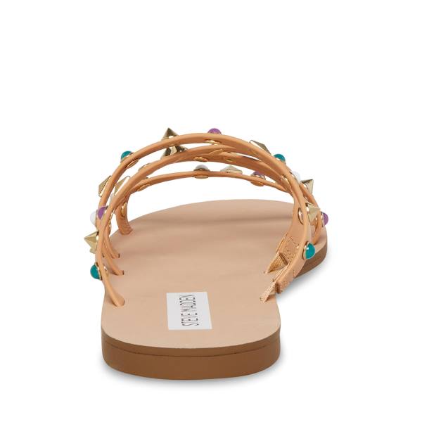 Steve Madden Kelsey Natural Sandaler Dame Beige Multicolor | SM-890YR