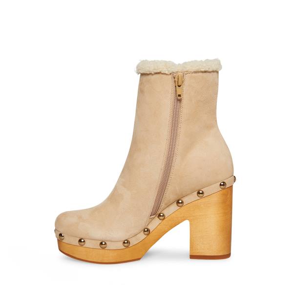 Steve Madden Kent Sand Semsket Skinn Ankelstøvletter Dame Brune | SM-318NW