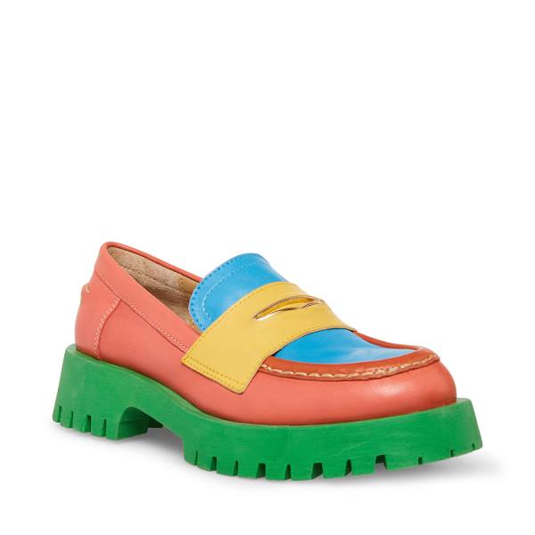 Steve Madden Lawrence Bright Loafers Dame Lyse Multicolor | SM-153TE