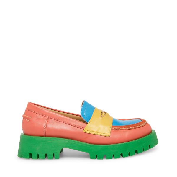 Steve Madden Lawrence Bright Loafers Dame Lyse Multicolor | SM-153TE