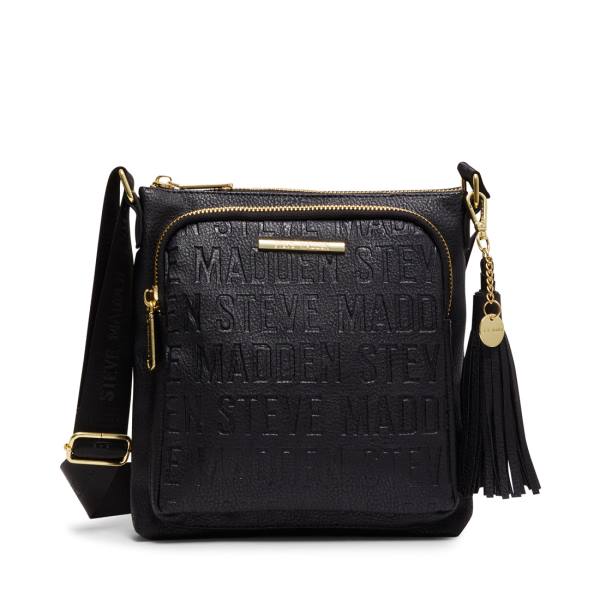 Steve Madden Logo Crossbody Skulderveske Dame Svarte | SM-049LT