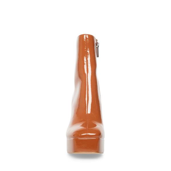 Steve Madden Luisina Cognac Patent Ankelstøvletter Dame Brune | SM-813XL