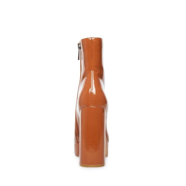 Steve Madden Luisina Cognac Patent Ankelstøvletter Dame Brune | SM-813XL