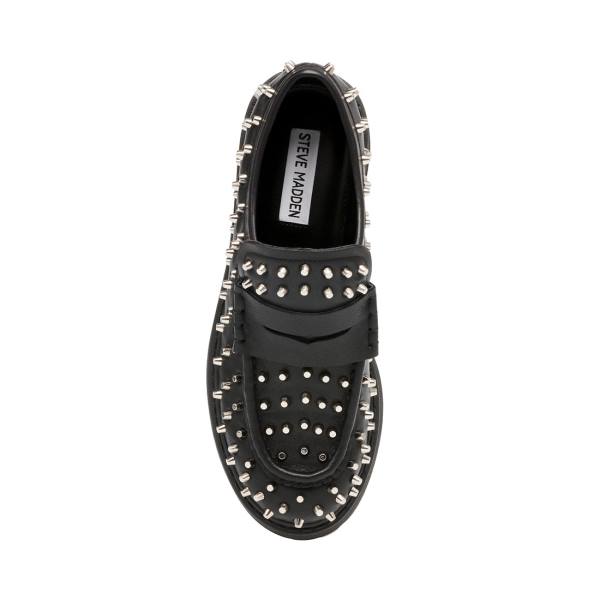 Steve Madden Malvern Studs Loafers Dame Svarte | SM-930HW