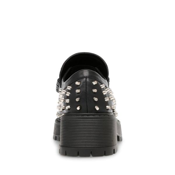 Steve Madden Malvern Studs Loafers Dame Svarte | SM-930HW
