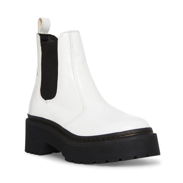 Steve Madden Manzo Patent Ankelstøvletter Dame Hvite | SM-013YA