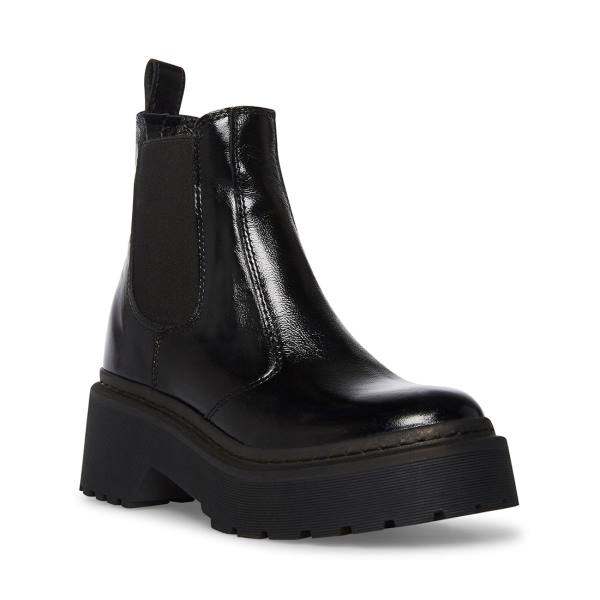 Steve Madden Manzo Patent Ankelstøvletter Dame Svarte | SM-026AN