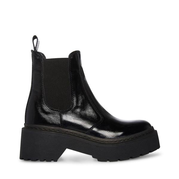 Steve Madden Manzo Patent Ankelstøvletter Dame Svarte | SM-026AN