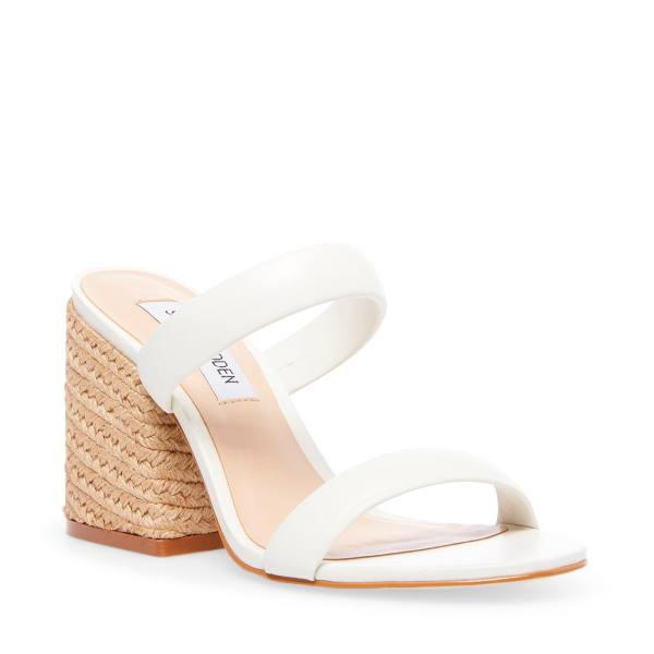 Steve Madden Marcella Lær Heel Høye Hæler Dame Hvite | SM-607AX