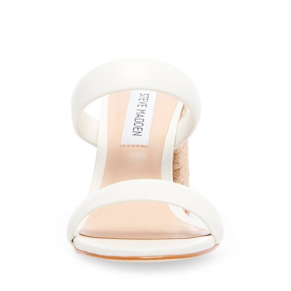 Steve Madden Marcella Lær Heel Høye Hæler Dame Hvite | SM-607AX