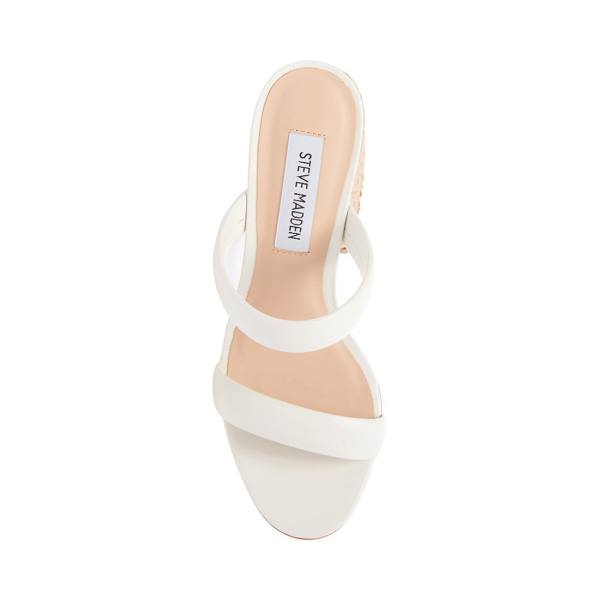 Steve Madden Marcella Lær Heel Høye Hæler Dame Hvite | SM-607AX