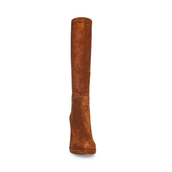 Steve Madden Marcello Chestnut Semsket Skinn Støvler Dame Brune | SM-584LM