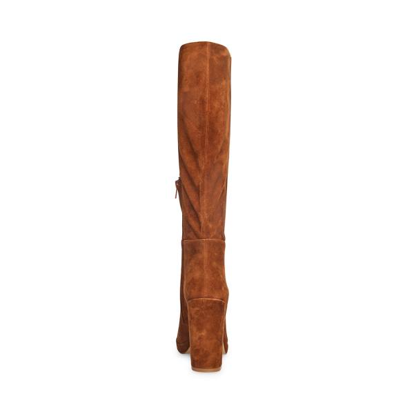 Steve Madden Marcello Chestnut Semsket Skinn Støvler Dame Brune | SM-584LM