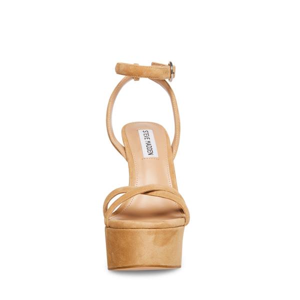 Steve Madden Marciana Camel Semsket Skinn Heel Høye Hæler Dame Brune | SM-724BM