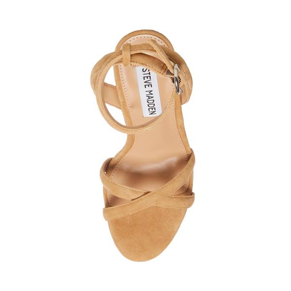 Steve Madden Marciana Camel Semsket Skinn Heel Høye Hæler Dame Brune | SM-724BM